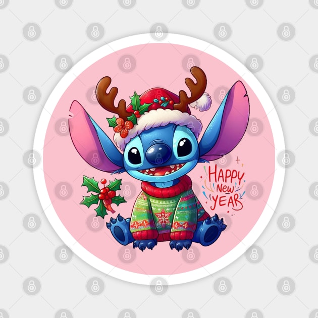 Happy New Year Stitch Magnet by BukovskyART